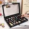 Commemorative Medal Storage Box with Brooch Lid, Ribbon, Display Stand, and Dustproof Felt