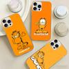 Cartoon G-Garfield Cat Phone Case For iPhone 16 15 11 12 13 14 17 Pro Max Plus Silvery Satin Cover Funda