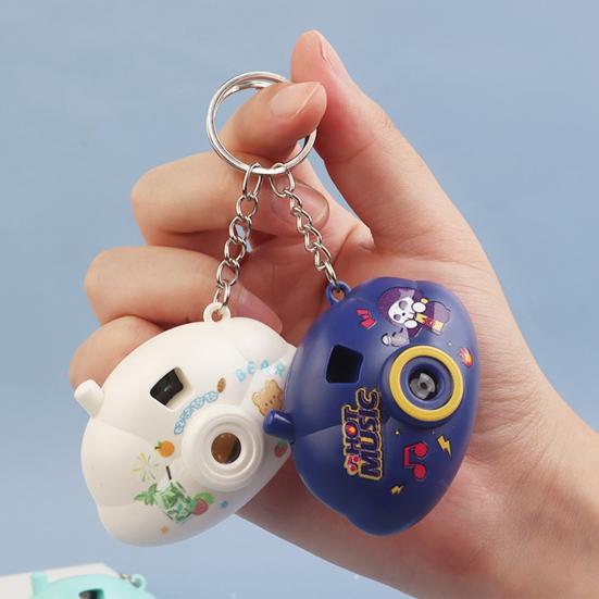 Mini Cartoon Camera Keychain with Slide Projector Light Kids Toy Pendant for Bags Backpacks Fun Gift & Grab Machine Prize for Boys Girls