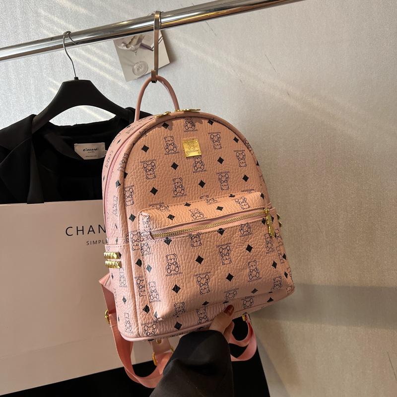 Κορεάτικη Ελαφριά Πολυτέλεια Ρετρό Σακίδιο Πλάτης: Σικ, Ευέλικτο & Ελαφρύ με Χαριτωμένο Σχέδιο Αρκούδας για Ταξίδια και Μετακινήσεις