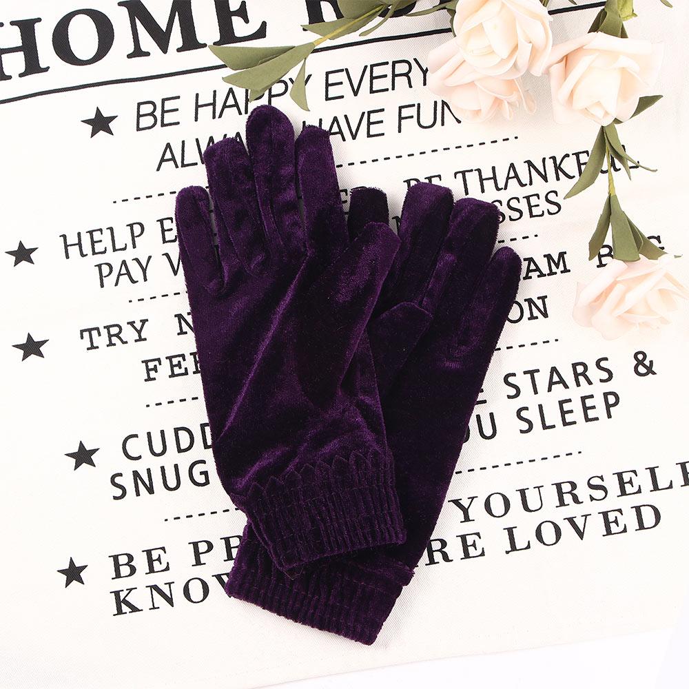 Outdoor Soft Autumn Warm Women Driving Gloves Gold Velvet Gloves Full Finger Mittens Elastic