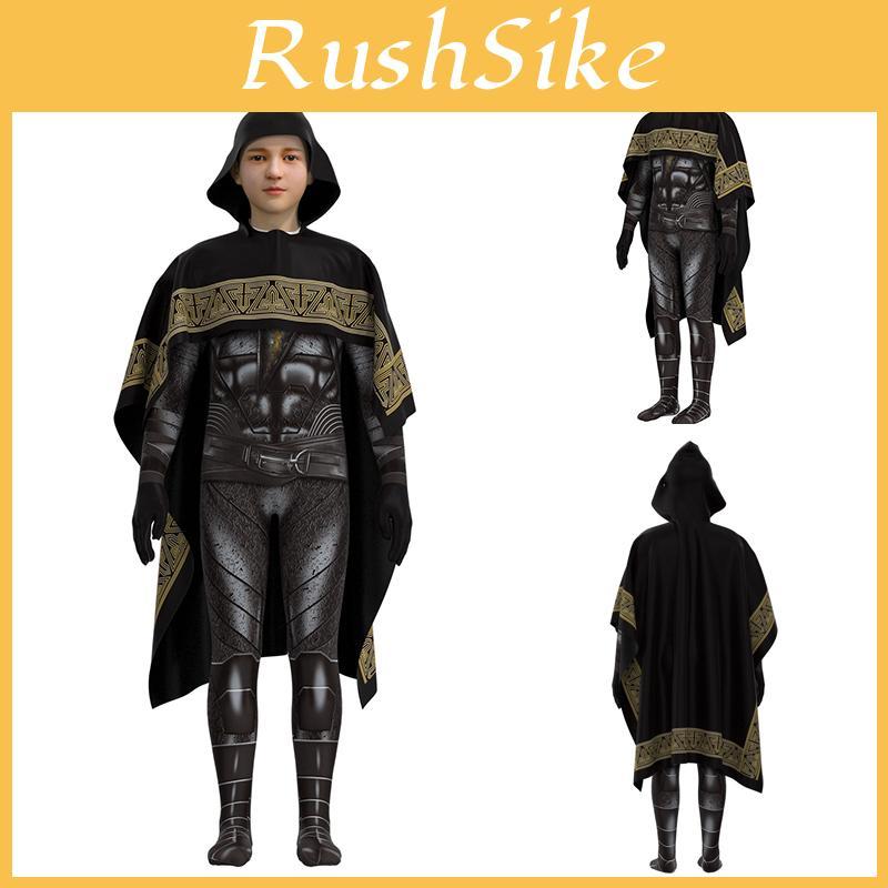 Black Adam Halloween Cosplay Costume Set For Kids And Adults