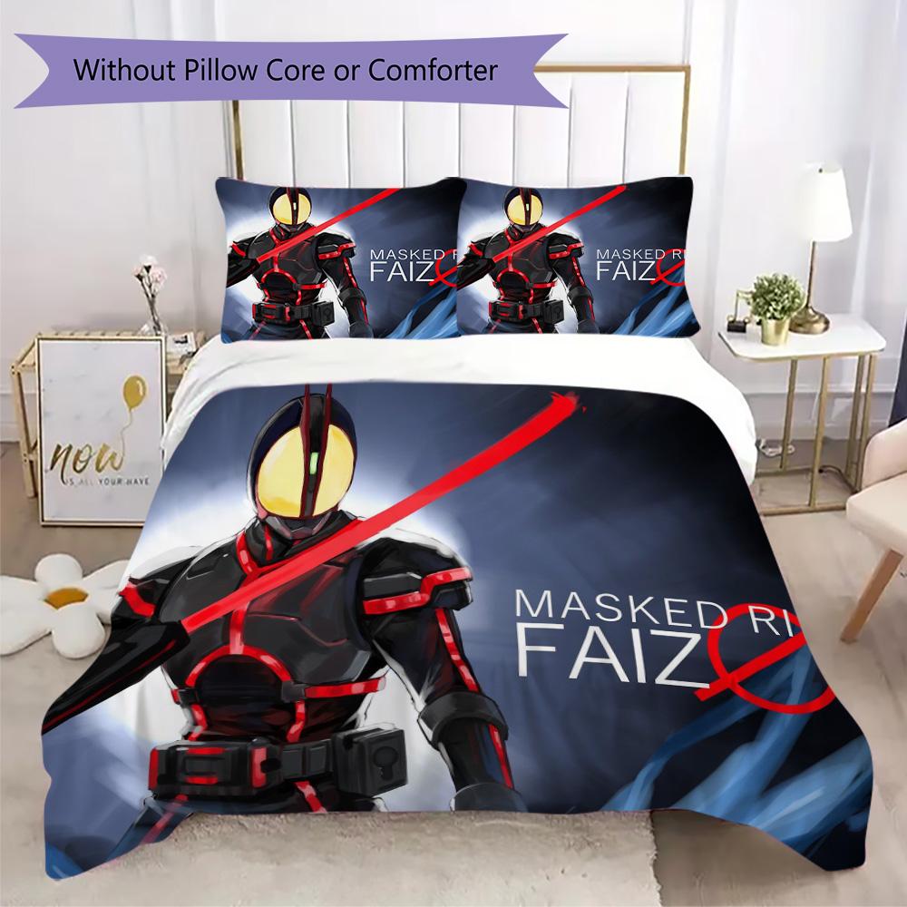 Kamen Rider Faiz Pattern Bedding,Quilt Set Quilt Cover Pillowcase Home Birthday Gift (1*duvet cover+2*pillowcase,without core)DSJT261018057