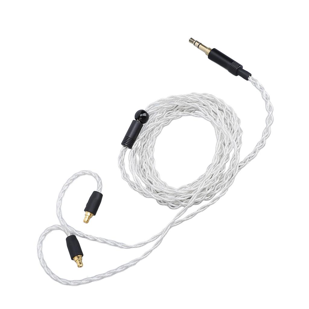 Earphone Cable Replacement Silver Plated Copper 3.5mm Stereo Plug Headphone Sound Wire 1.2m for