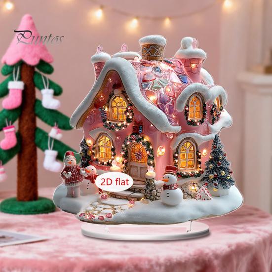 Christmas Party Supplies 2D Acrylic Angel Figurine with Warm LED Lights, Glowing Holiday Tabletop Decorative Signs Decor for Home Living Room