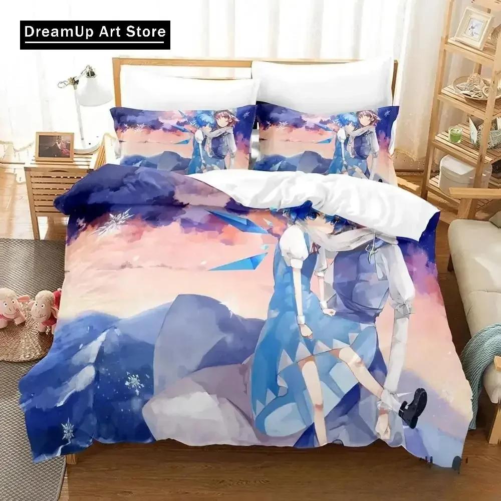 3D Baskı Anime Oyunu Touhou Projesi Yatak Takımı Yorgan Kılıfı Yatak Takımı Yorgan Kılıfı Yastık Kılıfı Yorgan King Queen Boy Erkek Çocuk Yetişkin