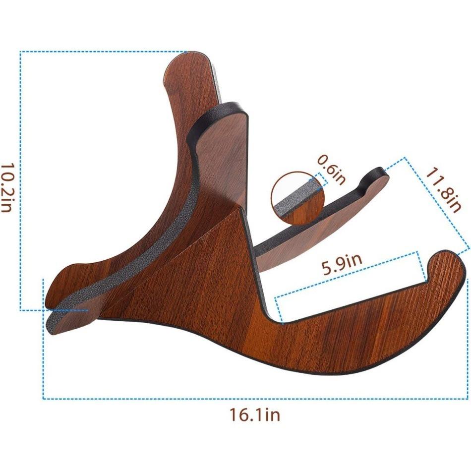 X-Type Wooden Guitar Stand, Thick Plywood with Soft Leather Edges, for Acoustic, Classical, and Bass Guitars