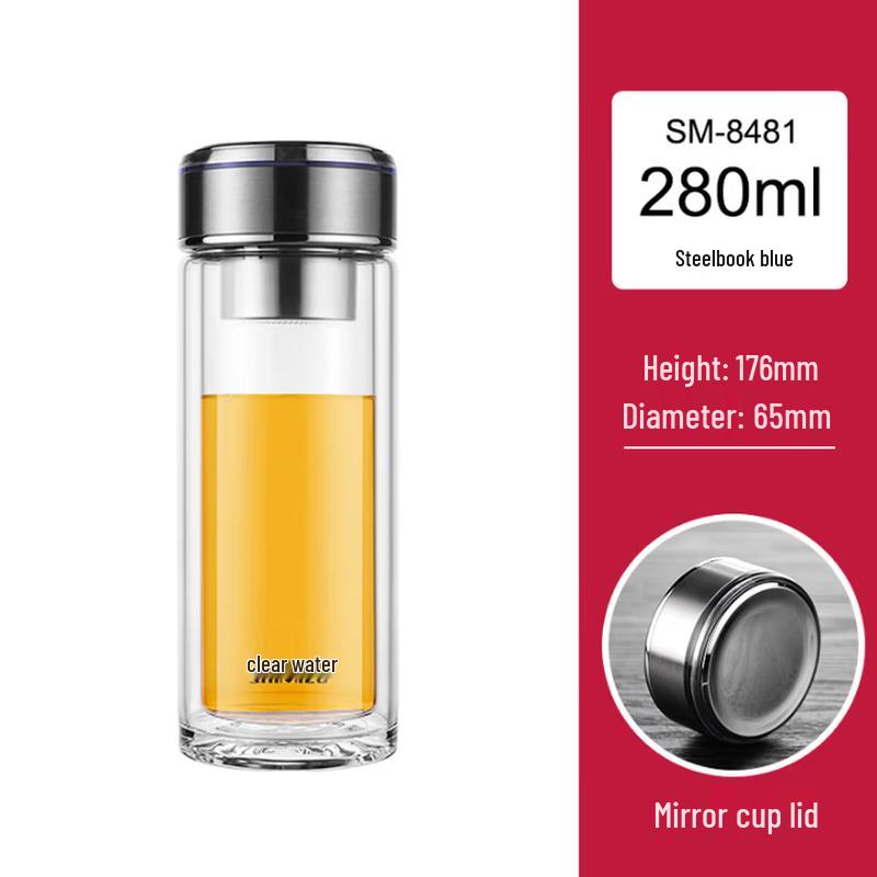 SHIMIZU Classic Business Double-Layer Glass Mug with Tea Infuser