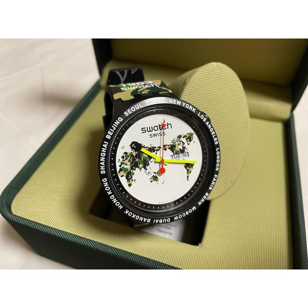 Used [Good condition] Swatch  BAPE BIG BOLD WORLD limited collaboration model