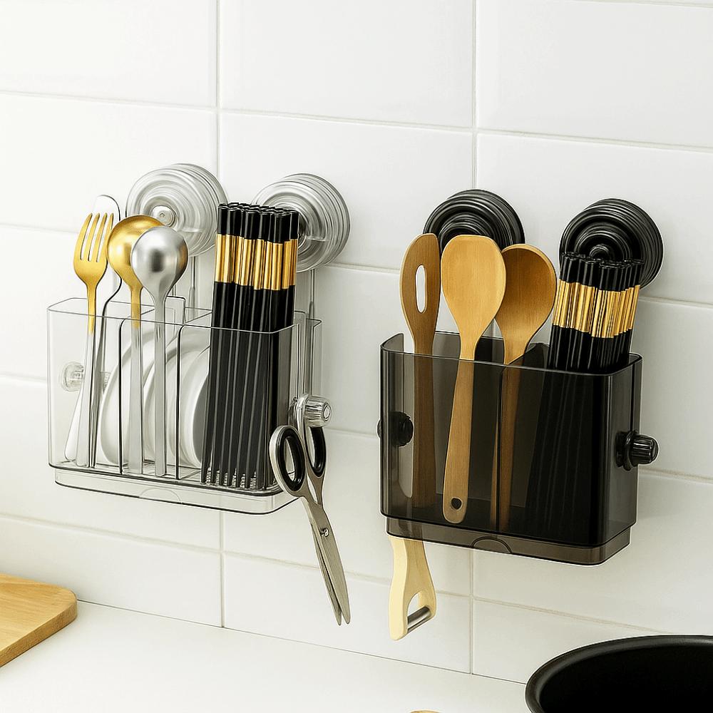 Nástěnný držák na hůlky s přísavkou Plastový držák na hůlky pro domácnost