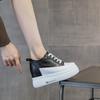 Small Size Casual Women's Shoes 10CM Height Increase Small White Shoes 2025 Autumn Muffin Thick-soled Leather Single Shoes Small Board Shoes