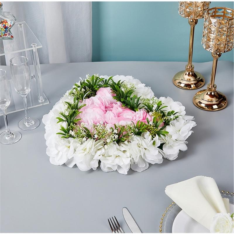 Heart Shaped Artificial Flower Decorations Photo Props for Wedding Centerpieces Road Leading Flower Rack Decorations