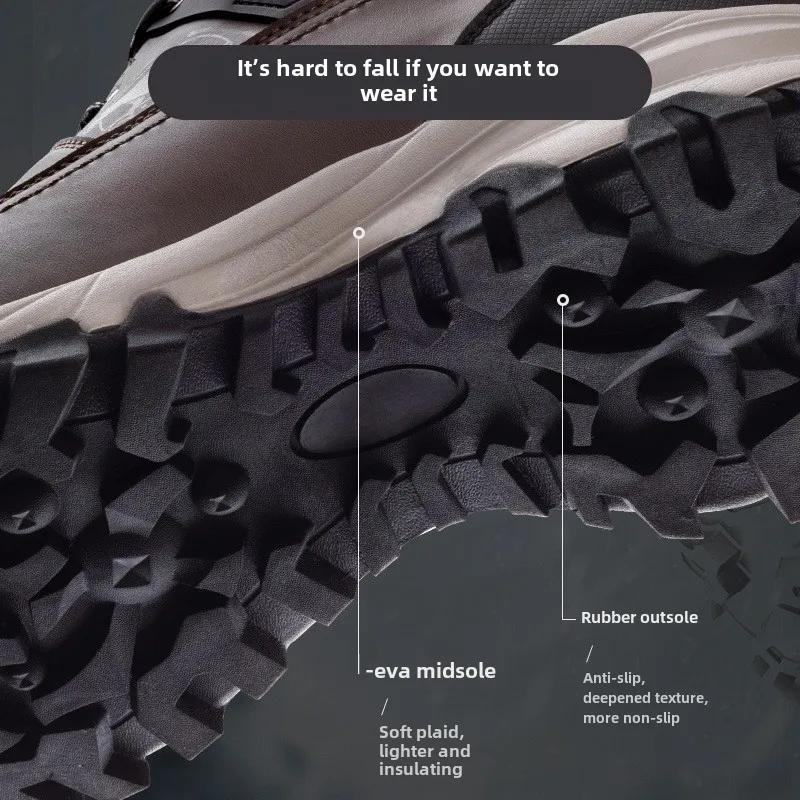 Winter Men Boots Outdoor Waterproof Snow Boot Plush Warm Cotton Shoes Non Slip Hiking Boots for Men High-top Platform Boots