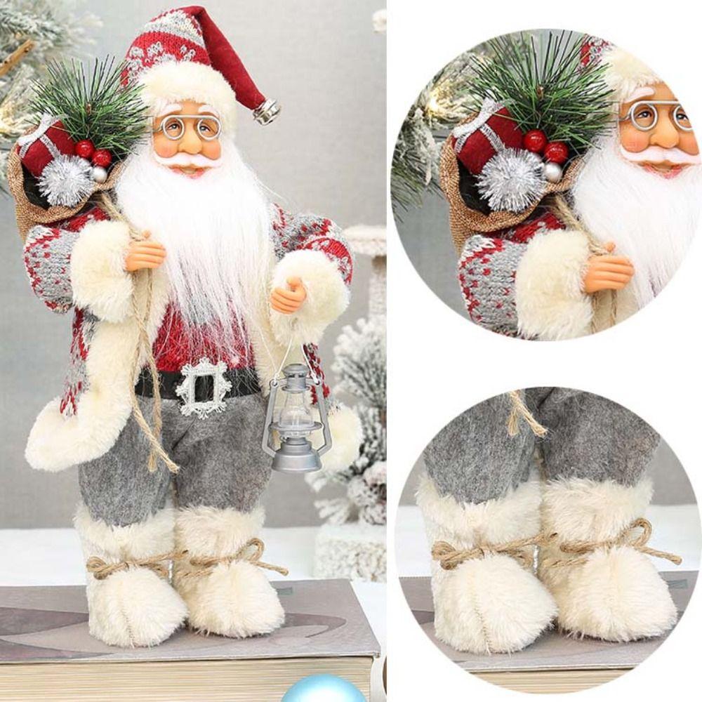 Wear Glasses Santa Claus Figurine 12 in Christmas Ornaments Classic Santa Doll  Kids