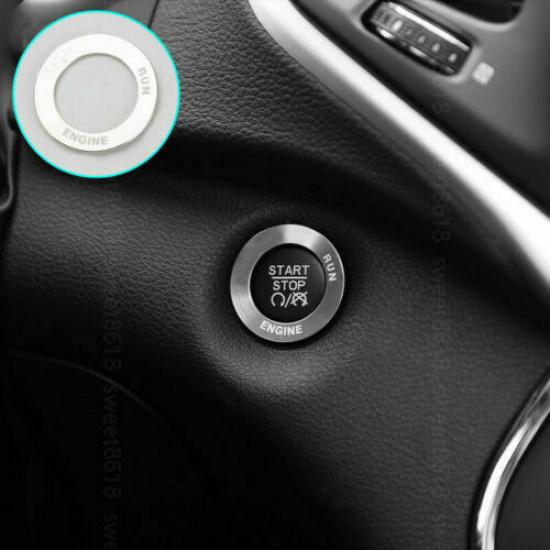 Silver Ignition Engine Start Key Cover Ring Trim For Jeep Grand Cherokee 2014-17