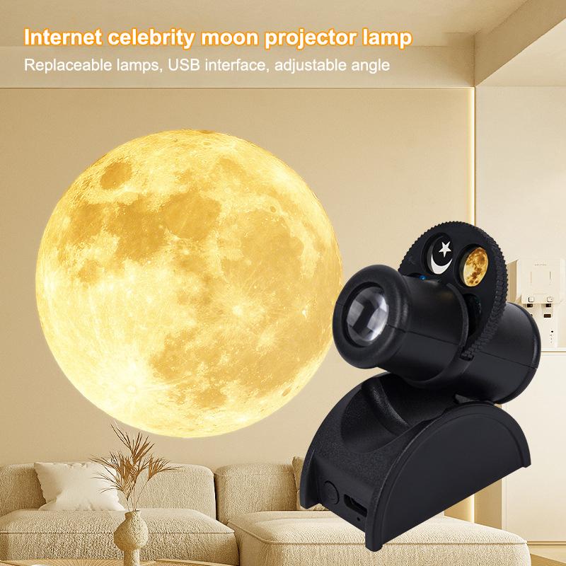 

1 Set Planet Projector Led Night Light Usb Moon Projection Lamp Earth Moon Projection Background Atmosphere Wall Lamps 1pcs