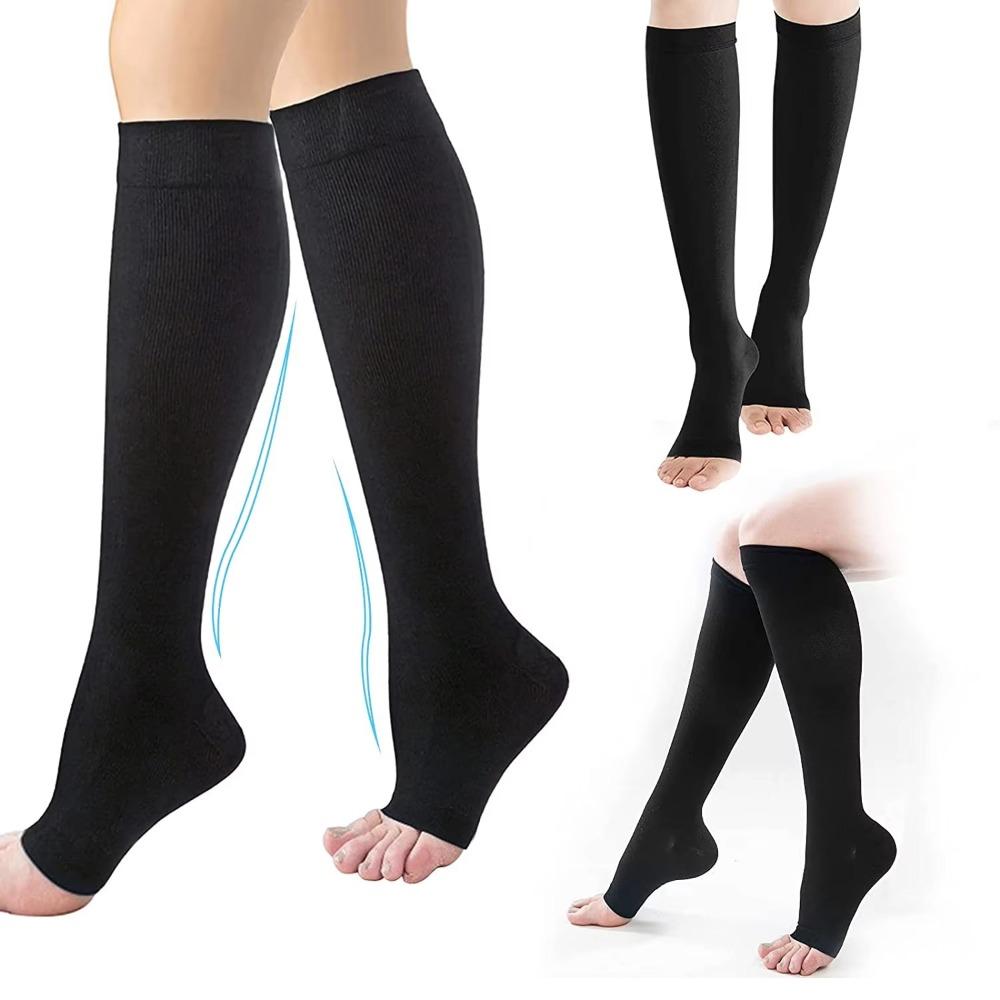 

20-30 мм рт.ст. Компрессионный рукав для икры Дышащие компрессионные носки для икры Новые эластичные носки Мужские Женские Black S