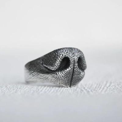 Dog Nose Animal Noses Retro Creative Ring For Men Women Open Ring Handmade Unisex Jewelry Accessories Gift For Lovers