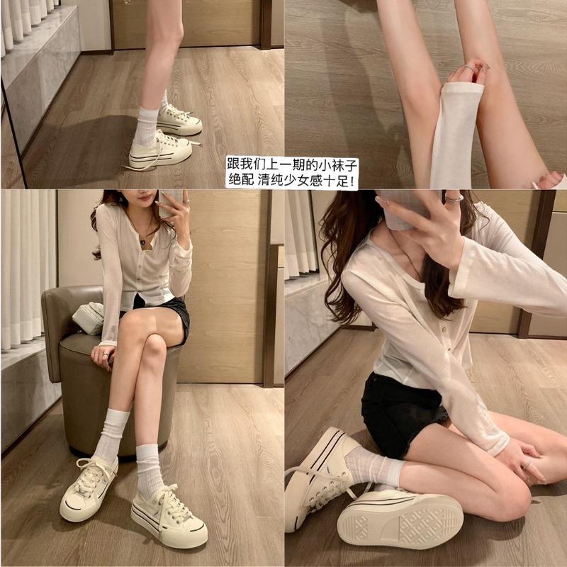 []~ Lamb Pattern Pad Open Smile Thick-soled Casual Canvas Board Shoes Women's Little White Shoes