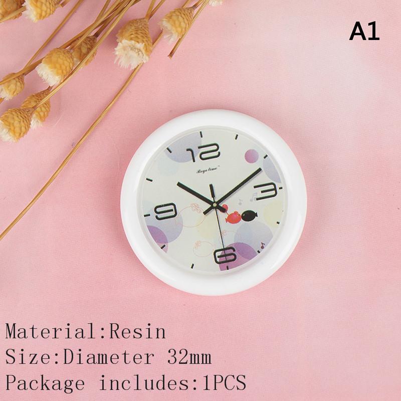 1:12 Scale Resin Dollhouse Miniature Wall Clock Play Doll House Miniaturas Home Decor Accessories Toy Pretend Play Furniture Toy