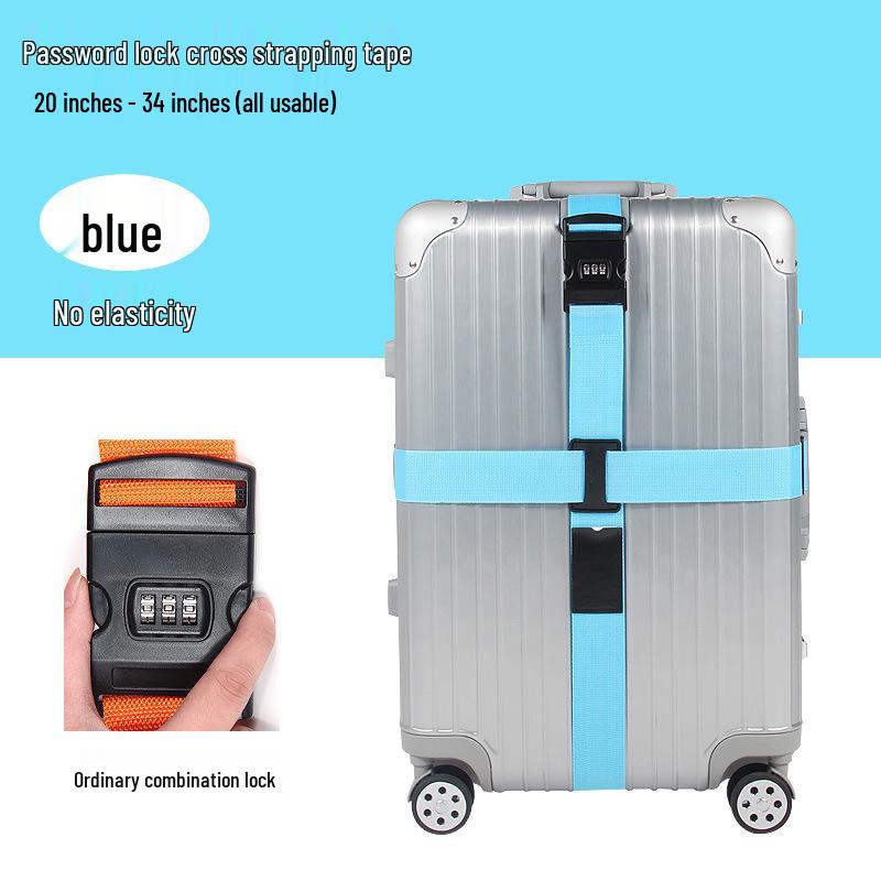 Explosion-Proof Customs Lock Luggage Straps: Reinforced Cross-Packing Straps for Tightening Checked Baggage.