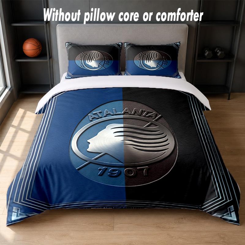 Atalanta FC Design Bed Bedding Set 1 Duvet Cover + 2 Pillowcases Soft Breathable Household Bed Linens