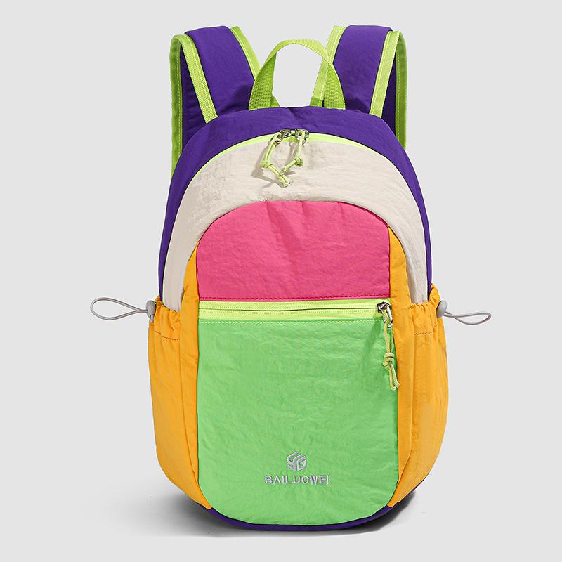 Schoolbag new outdoor travel fashion color matching backpack couple commuter casual schoolbag lightweight trend versatile backpack