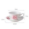 200ML Bow Ceramic Coffee Cup and Saucer Tableware Set Cute Girl Heart Cup and Saucer Set Afternoon Tea Latte Birthday Gift