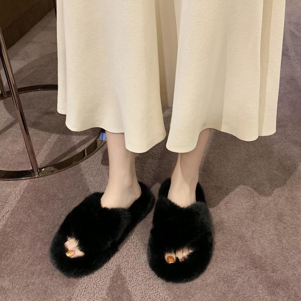 Welfare payment · · Thick bottom non-slip fluffy slippers women's winter cotton slippers women's autumn indoor home senior feeling