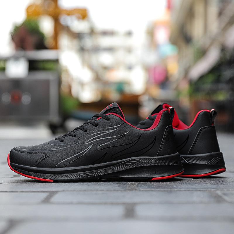 Spring and autumn shoes leather surface sports shoes waterproof and non-slip running shoes casual shoes travel shoes