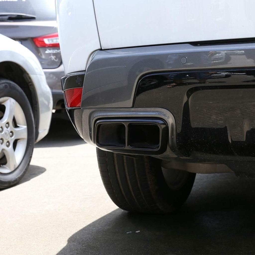 2 Stück Glänzendes Schwarz Chrom Edelstahl Auto Auspuffendrohr Abdeckung Zierleiste Für Range Rover Sport 2018 2019 2020 Baujahr Zubehör