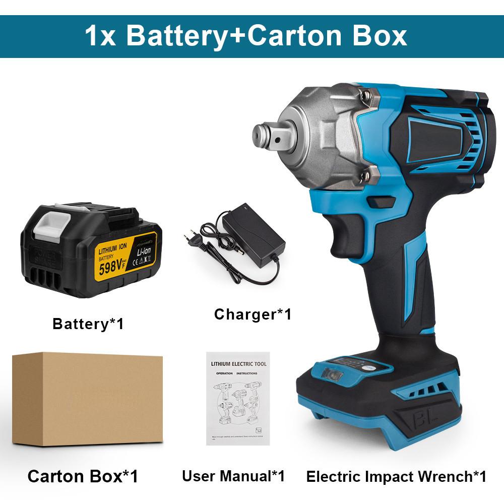 Avvitatore a impulsi elettrico senza spazzole da 1200W, 1/2 pollice, senza fili, portatile, avvitatore elettrico, cacciavite, attrezzi elettrici per riparazioni