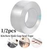 1/2Pcs 5M Kitchen Waterproof Self Adhesive Tape Acrylic Transparent Mildew-Proof Sink Tape for Bathroom Kitchen Seam Gaps