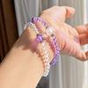 4mm Hohe Qualität Natürlicher Amethyst Weißer Kristall Design Mehrkreis Armband Armband