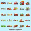 50 Cartoon Little Train Stickers for Kids – Vehicle Series for Notebooks & Rewards