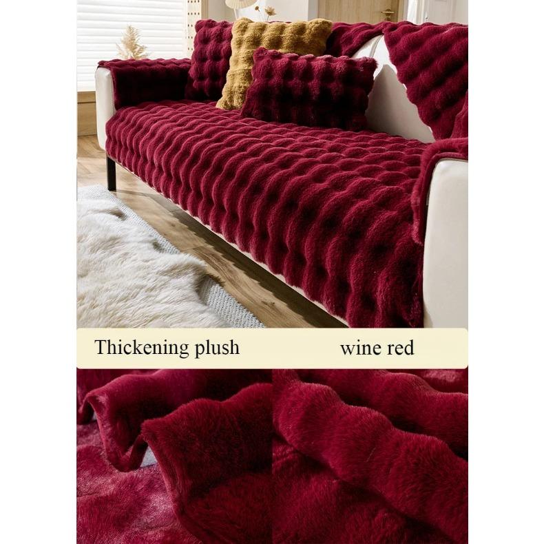 

Утолщенный плюшевый чехол для дивана с кроликом, скандинавский однотонный чехол для дивана, нескользящие накидки на диван, осенне-зимний коврик для дивана, декор для гостиной 120x180