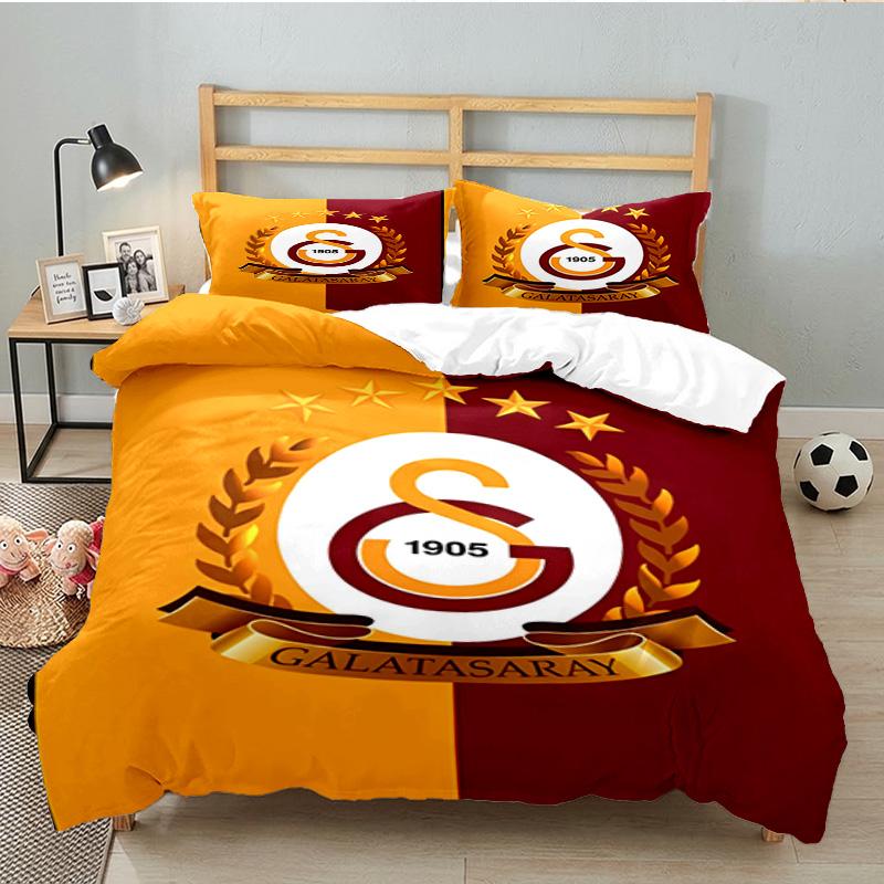Emblema del Galatasaray Football Club Set Biancheria da Letto 3 Pezzi, Ideale per 1 Copripiumino e 2 Federe Perfetto come Regalo per Fan, Ideale per Camera da Letto, Dormitorio