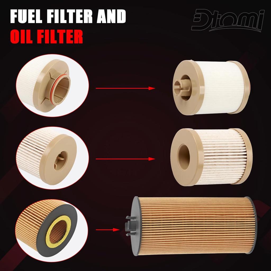 Fuel Filter And Oil Filter Compatible With Ford Vehicle 2003-2007 F250 F350 F450 F550 Super Duty, 2003-2005 Excursion Diesel 6.0L Powerstroke