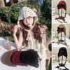 Bohemian Beret Cap Hand-knitted Knitted Hat Fashion Summer Flower Hat  for Women