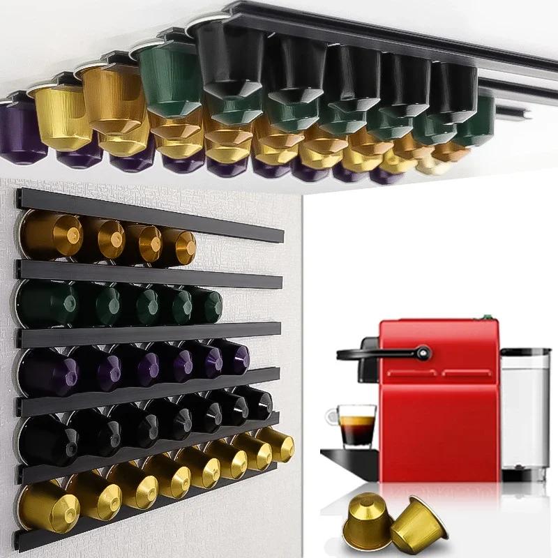 DIY Universal Coffee Capsule Holder,Nespresso Vertuo Capsule Organizer,6 Pcs/Set Cafe Pods Storage for Dolce Gusto with Adhesive