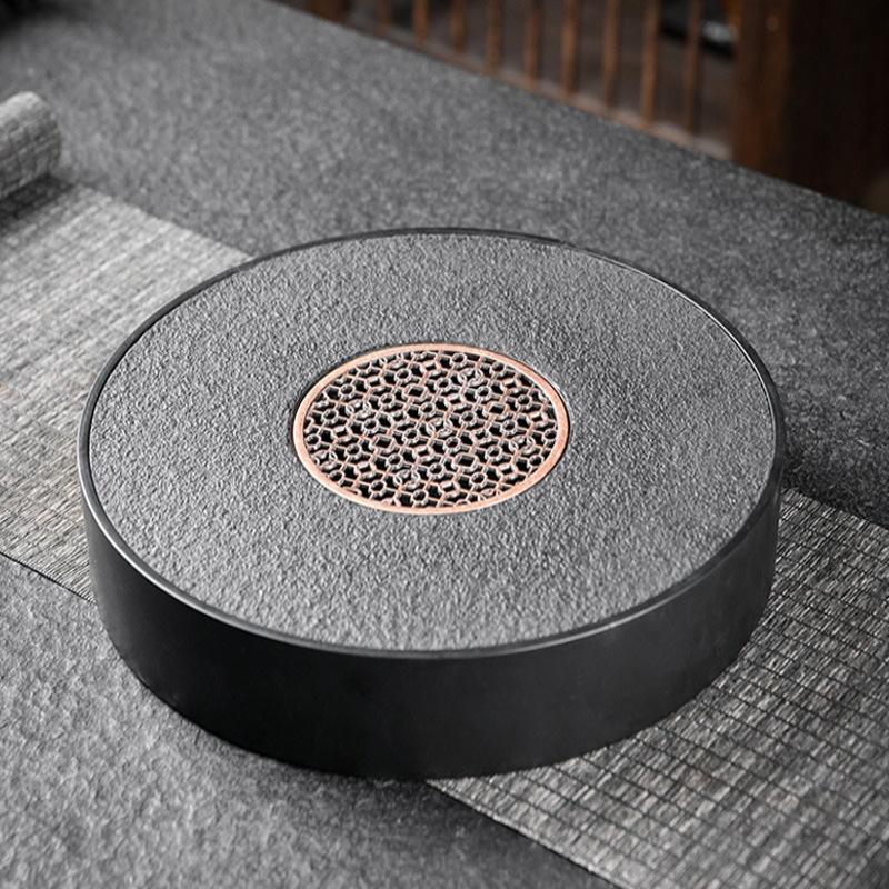 

Rotating Imitation Obsidian Tea Tray Luxury Home Tea Table Drainage Water Storage Tray Dry Brew Tea Set Size can be selected S