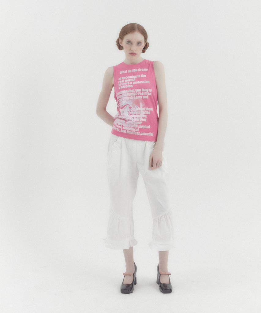 KATER Capri Nylon Shirring Pants - Ivory