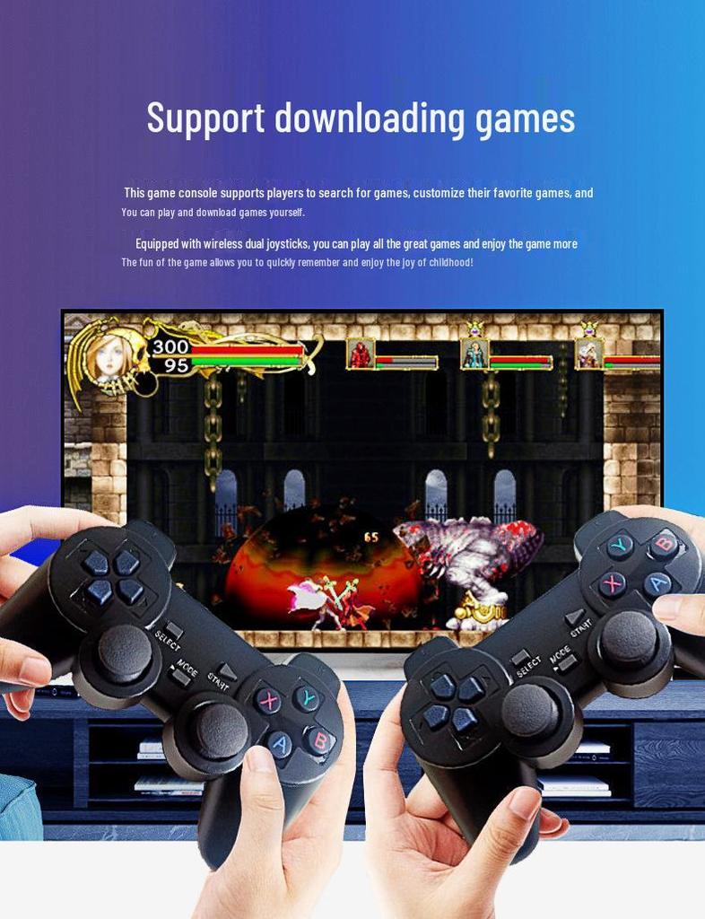 M8 Wireless HD Retro Game Console - PS1 Mini Arcade for Two Players