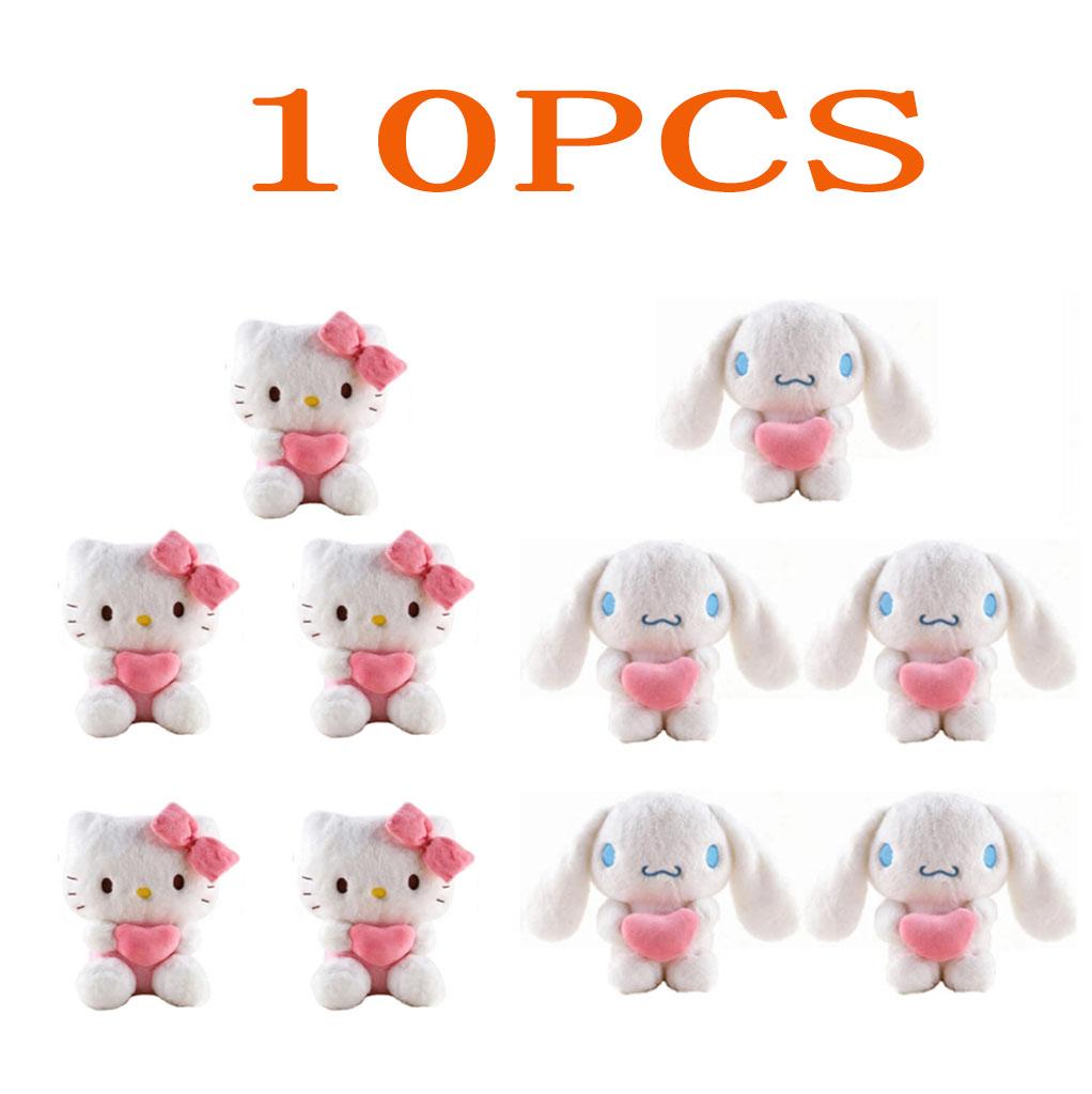 *22Cm Sanrio  Kuromi Pillow Kt Plush Toy Girls Soft Stuffed Animal Toys Heart My Melody Cinnamoroll Stuff Doll Gifts.
