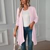 Damen-Cardigan-Oberteil, einfarbig, langärmelig, leicht, lange Jacke