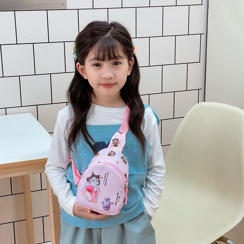 Ne Zha 2 Children Fashion Cartoon Crossbody Bag Polyester Material Outing School