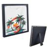 1set Pine Wood T-shirt Display Boxes with Acrylic Visible Window Square Black 38.2x38.2x3.5cm