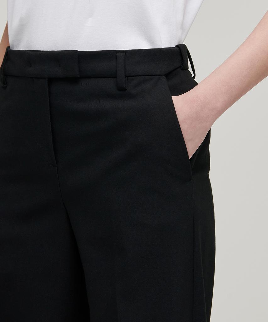 MUSINSA STANDARD WOMAN Women'S Wide Hidden Banding Slacks [Black]