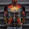 Spring and Autumn 3D Printing Virgin Mary Men's T-shirts Christian Round neck Long Sleeved Casual Tops