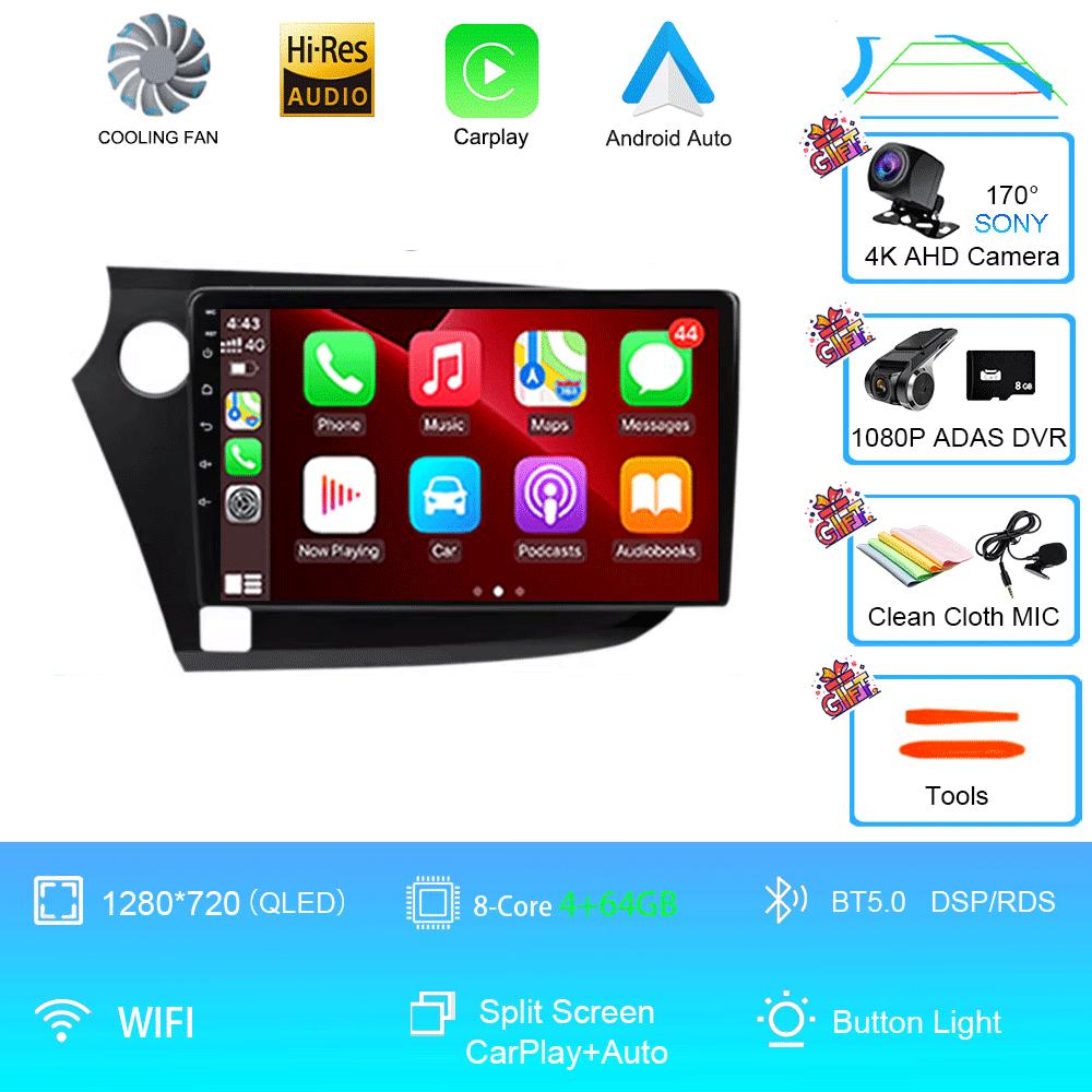 9" Android 14 For HONDA INSIGHT 2009 - 2014 Navigation GPS Carplay Multimedia Player Car Radio Auto Stereo 2din DVD 360 Camera